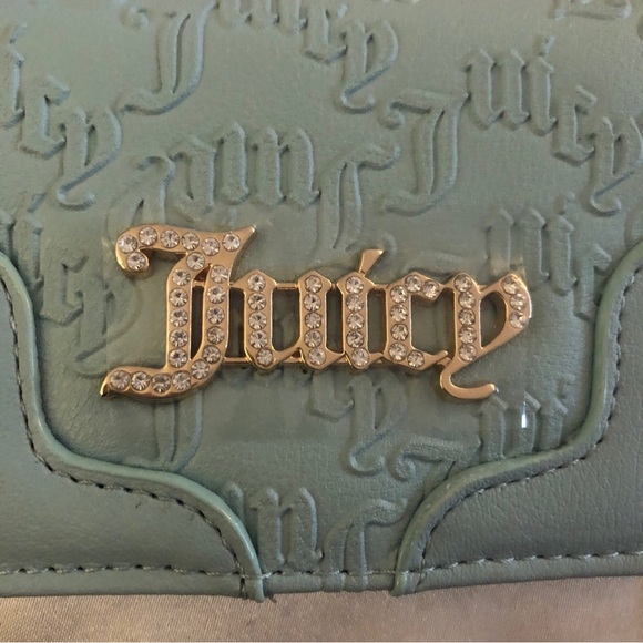 Juicy Couture Fresh Mint Faux Leather Heartless Card Case Key Fob NWT - Picture 13 of 15